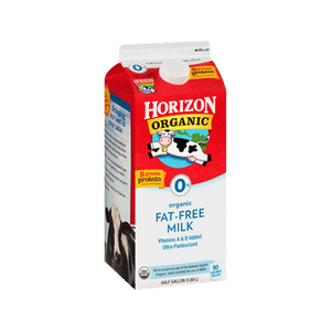 Horizon Organic Fat Free Milk Half Gallon vacation grocery